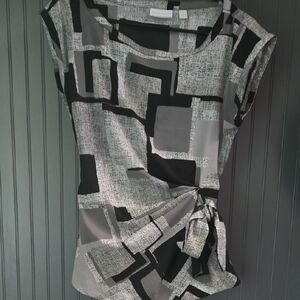 Abstract Black and Gray Women's Top